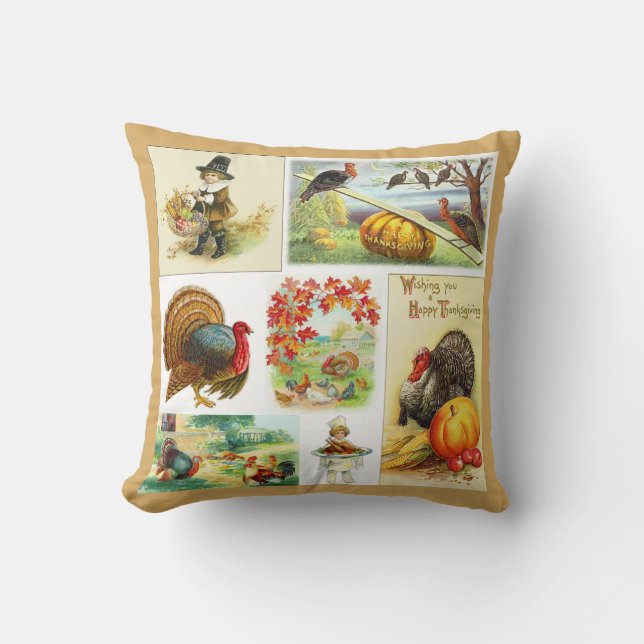 Almohadas vintage de Medley de Acción de Gracias (Anverso)