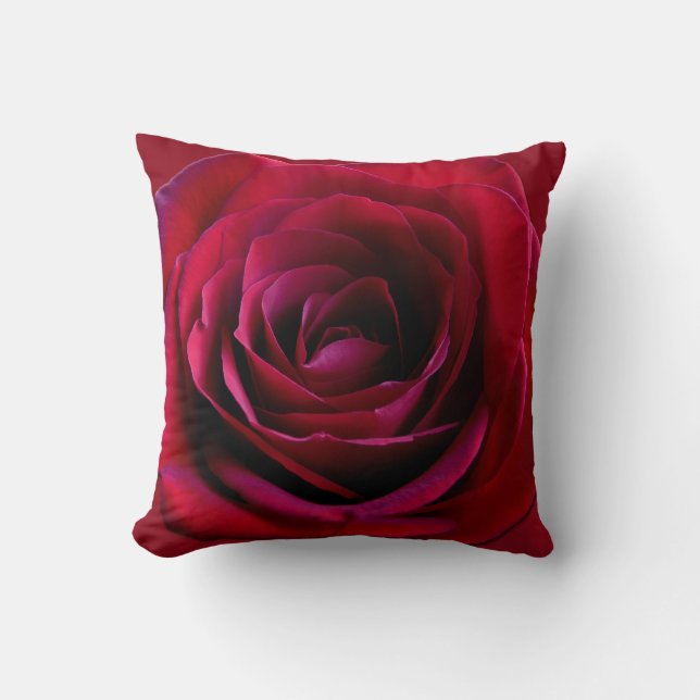 Almohadas y decoración de rosa rojo personalizadas (Anverso)