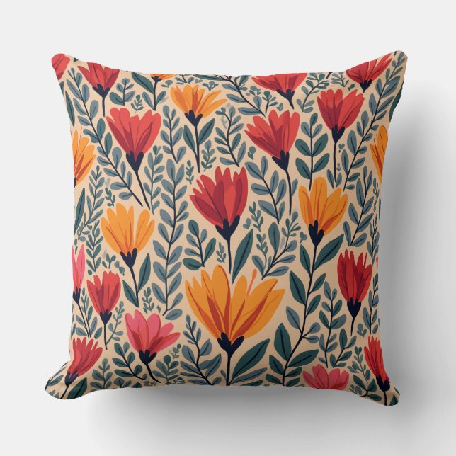 almohadilla de almohada con motivos florales (Anverso)