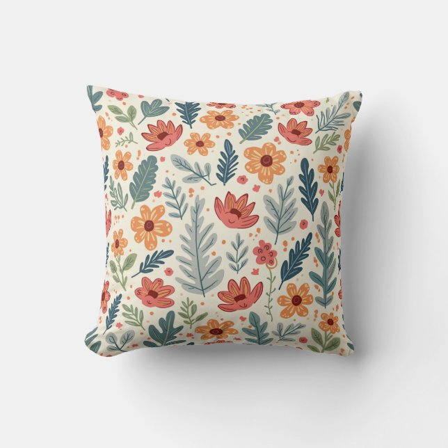almohadilla de almohada con motivos florales (Anverso)
