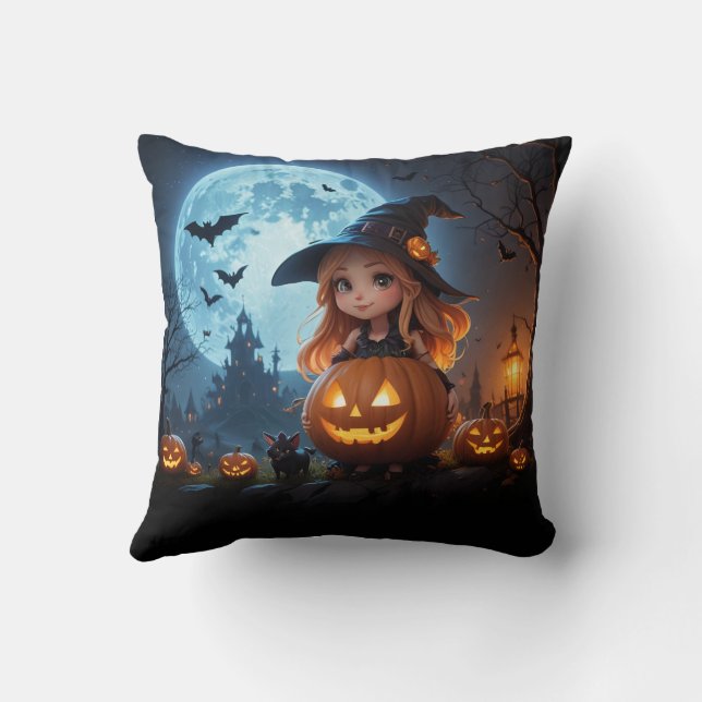 almohadilla de almohada de bruja de Halloween (Reverso)