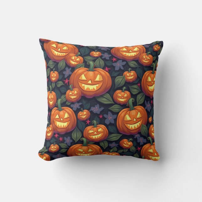 almohadilla de almohada de calabaza de halloween (Anverso)