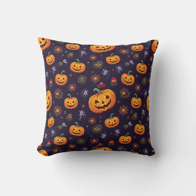 almohadilla de almohada de calabaza de Halloween (Anverso)
