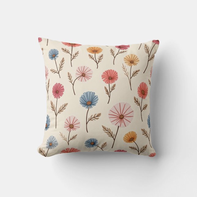 almohadilla de almohada de flores pompom (Anverso)