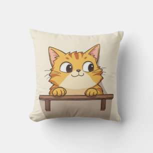 almohadilla de almohada de gato amarillo