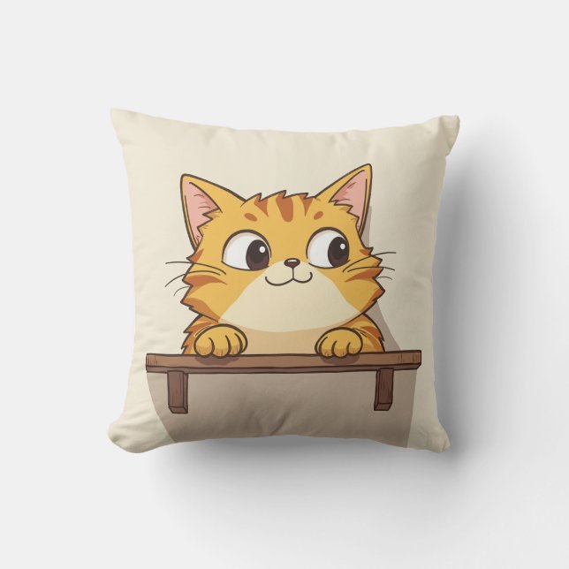 almohadilla de almohada de gato amarillo (Anverso)
