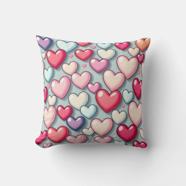 almohadilla de almohada de patrón cardíaco (Anverso)