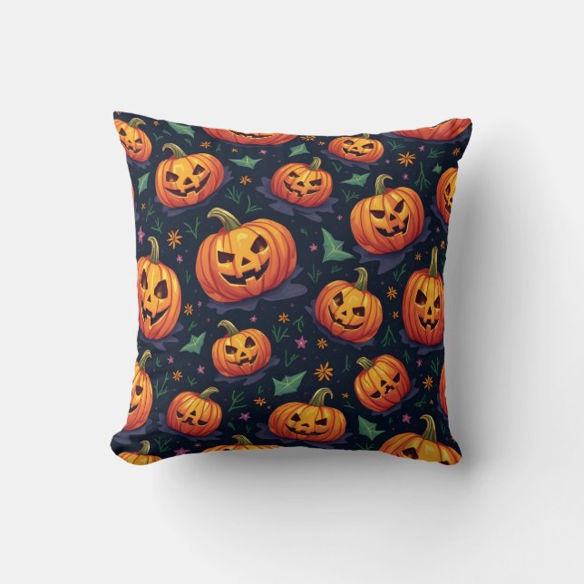 almohadilla de almohada de patrón de calabaza de H (Anverso)