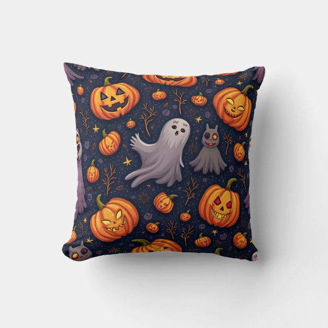 almohadilla de almohada de patrón de calabaza de H (Anverso)