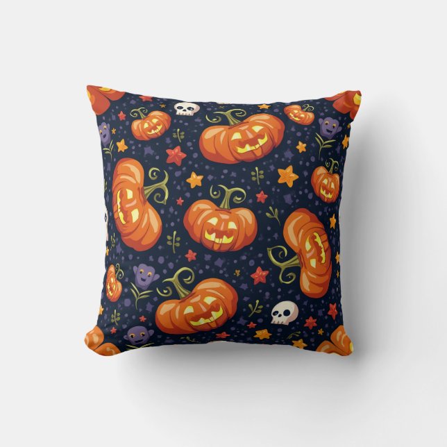 almohadilla de almohada de patrón de calabaza de H (Anverso)