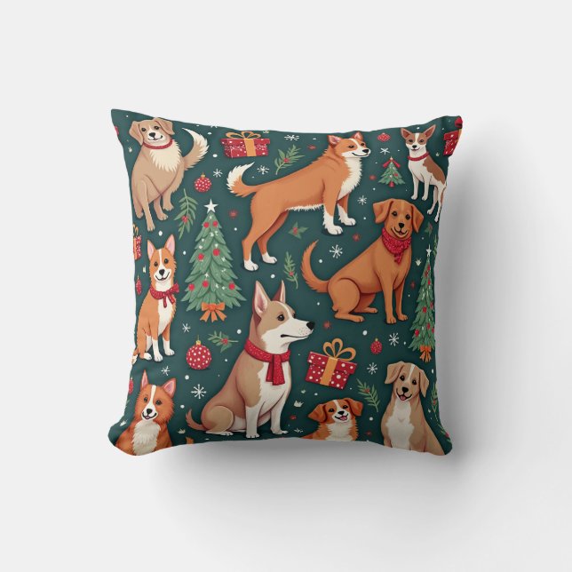 almohadilla de almohada de perro para navidades (Anverso)