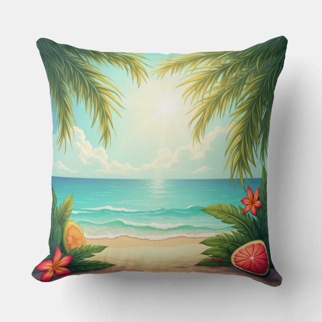 almohadilla de almohada de playa a mediodía de ver (Anverso)