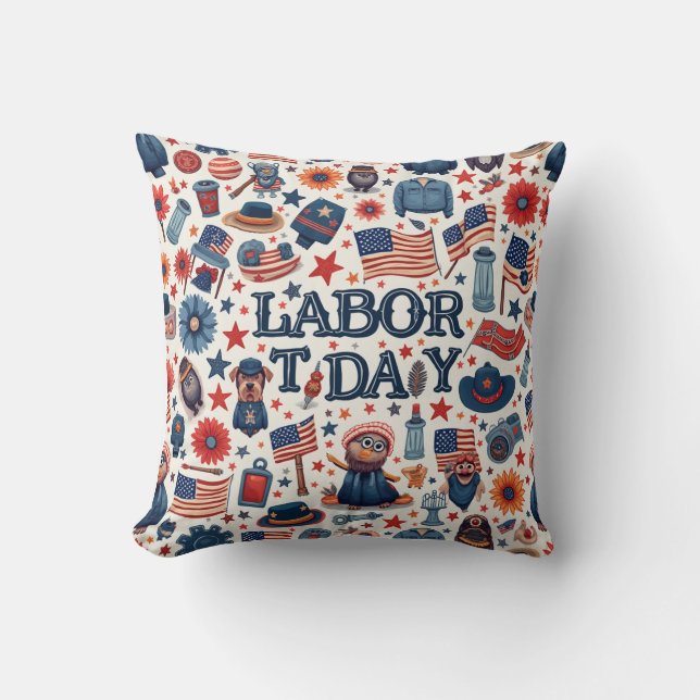 almohadilla de almohada del día del trabajo (Anverso)
