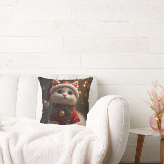 almohadilla de almohadas de Santa cat navidades