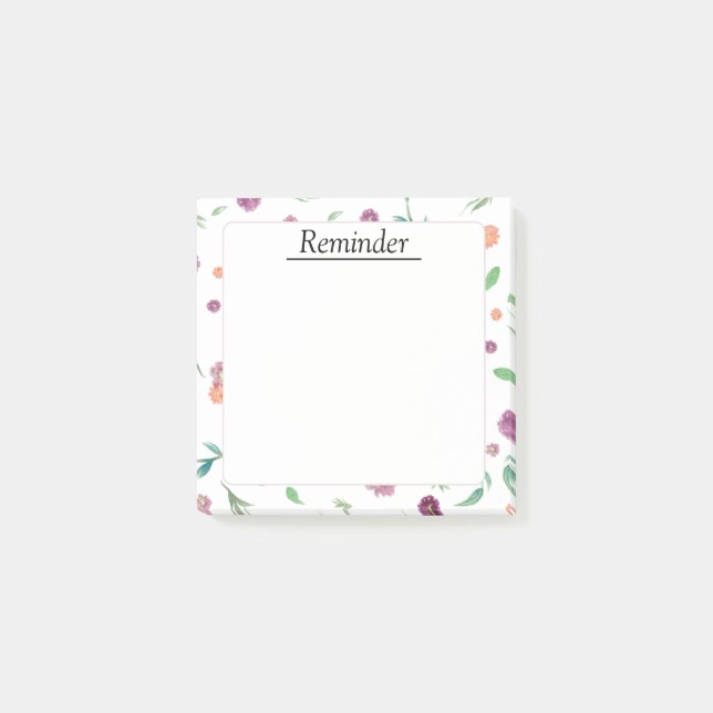 Almohadilla de notas Floral Post-it® para Office,  (Anverso)