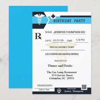 Almohadilla de prescripción médica Invitación de c