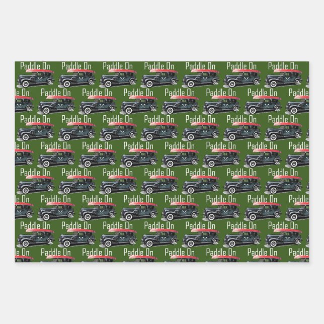 Almohadilla En Diseño De Coche Clásico - Hojas De  (Anverso)