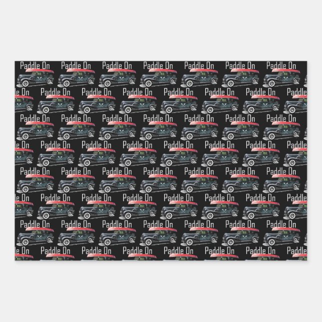 Almohadilla En Diseño De Coche Clásico - Hojas De  (Anverso)