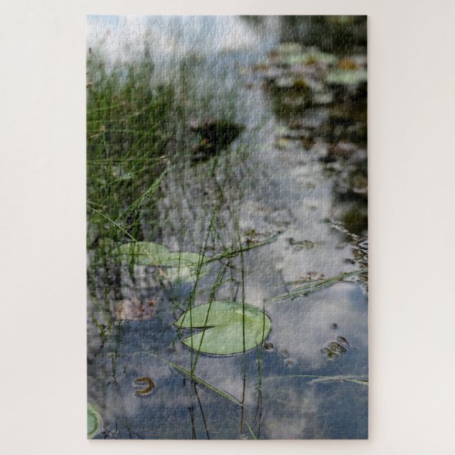Almohadillas de lirio y reflejos – Rompecabezas de (Vertical)