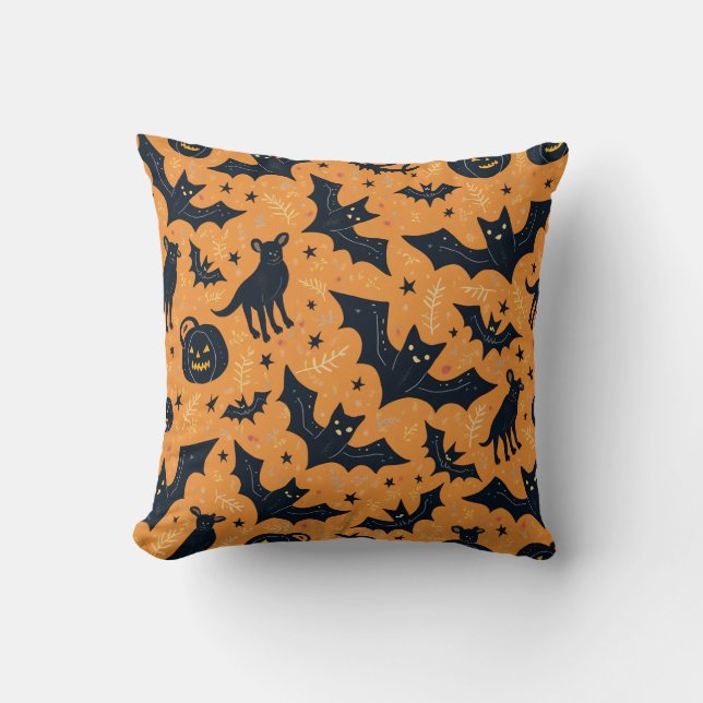 almohadón de almohada con patrón de halloween (Anverso)