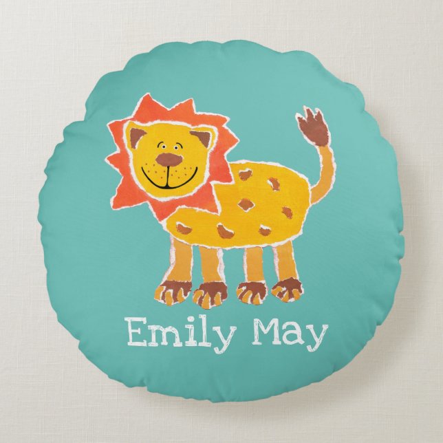 Almohín de cojín de impresión de collage de león p (Anverso)