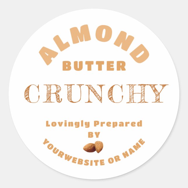 Almond Butter Classic Round Pegatina (Anverso)