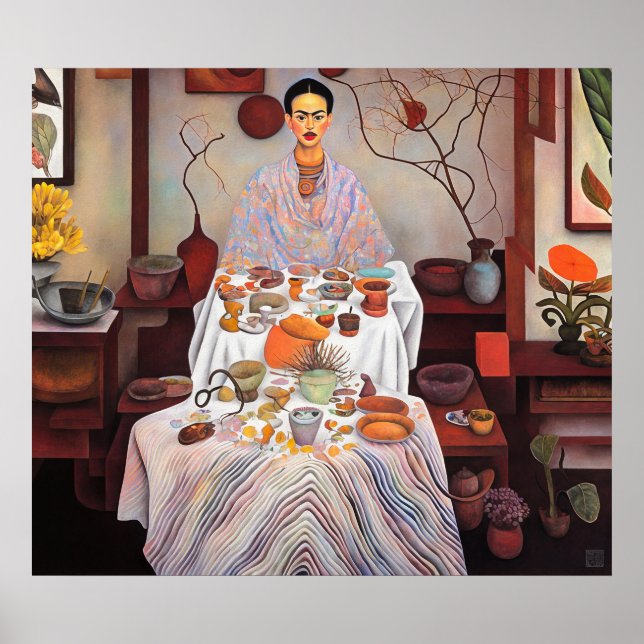 Almuerzo con Frida - Arte de tela Imprimir (Frente)