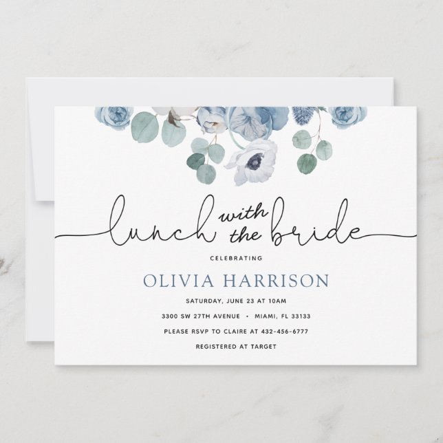 Almuerzo con la invitación a la ducha de novia (Anverso)