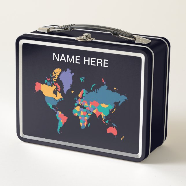 Almuerzo del mapa del mundo del personalizado (Anverso)