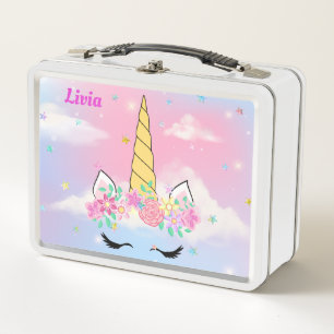 Almuerzo metalizado personalizado de Unicornio