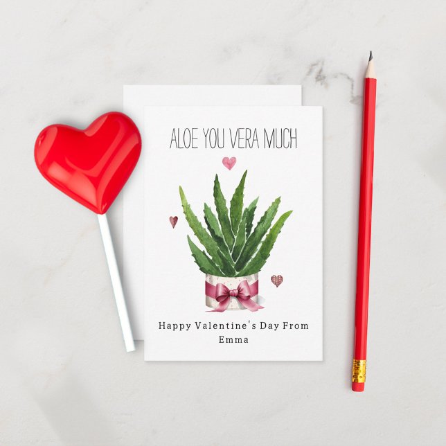 Aloe You Vera Many Pun Classroom Valentine (Subido por el creador)