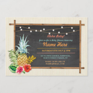 ¡Aloha Baby! Invitación a Luau de la Piña Chalk