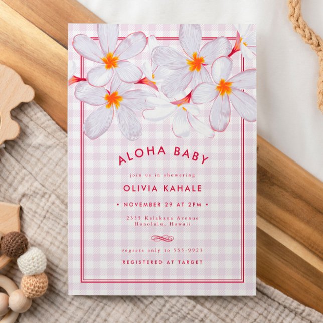 Aloha Baby Shower de floral morada y ligera tropic (Subido por el creador)