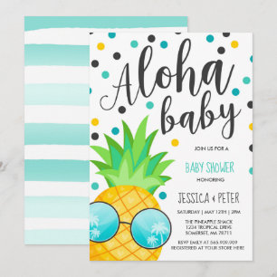 Aloha Baby Shower Invitación Pineapple Baby Shower
