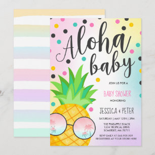 Aloha Baby Shower Invitación Pineapple Baby Shower