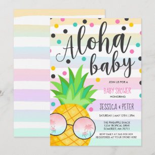 Aloha Baby Shower Invitación Pineapple Baby Shower