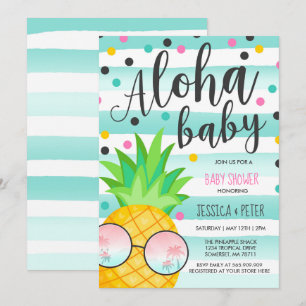 Aloha Baby Shower Invitación Pineapple Baby Shower