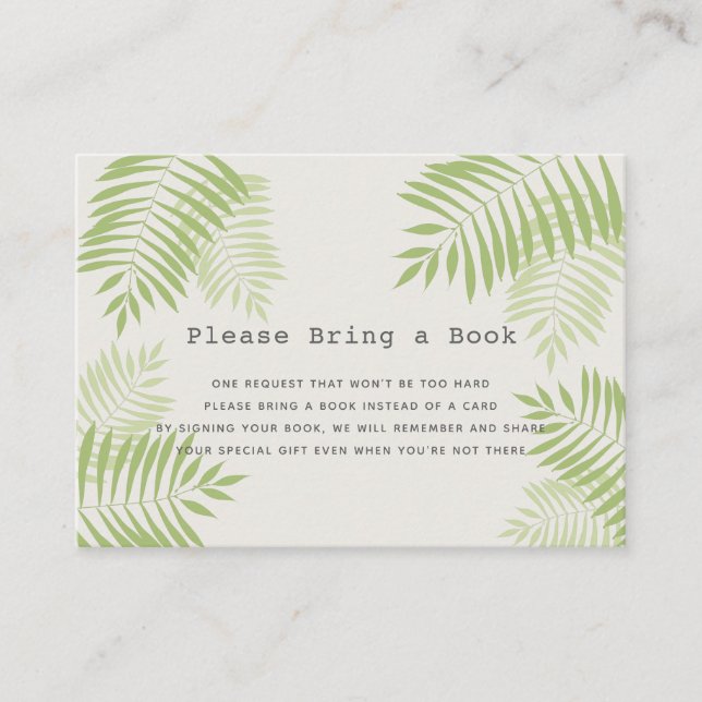 Aloha Baby Shower Por favor traiga una tarjeta de  (Anverso)