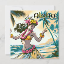 Aloha | Bailarina hawaiana hula en la playa