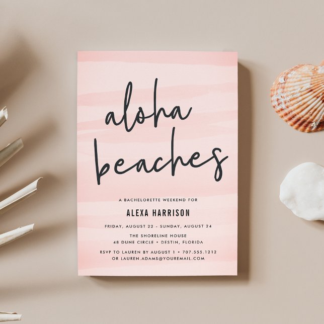 Aloha Beaches Bachelorette Invitación de fin de se (Subido por el creador)