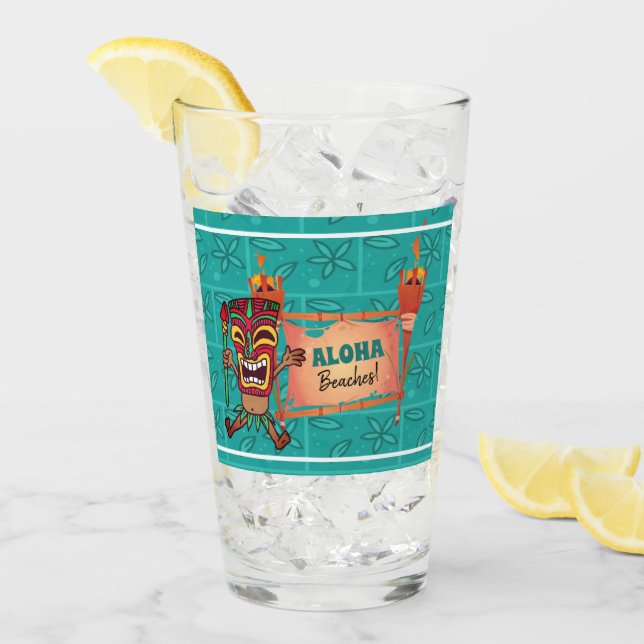 Aloha Bebe Tiki Entorcha al hawaiano Luau Bamboo  (Anverso (hielo))