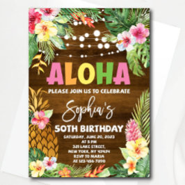 Aloha Birthday Invitación a la celebración de un c