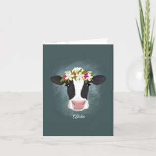 Aloha Cow - Tarjeta de Nota del Personalizado