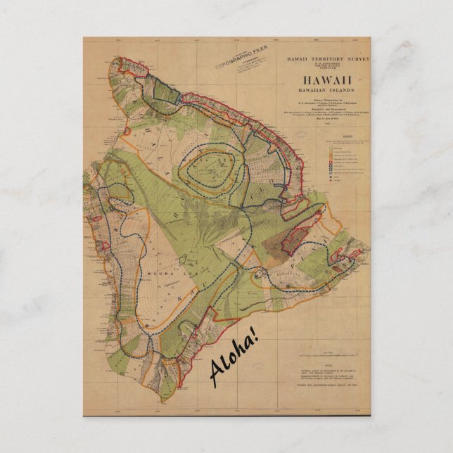 Aloha de postal de Hawai vintage (Anverso)