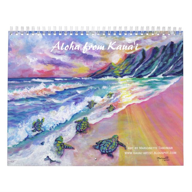 Aloha del calendario Kauai Hawaii (Tapa)