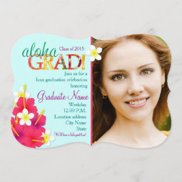 Aloha GRAD Graduación Luau Floral Party Invitación