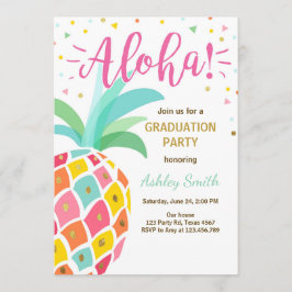 Aloha Graduation Party Invitación a piña hawaii