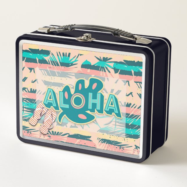 Aloha Greeting con Flip Flops Lunchbox (Anverso)