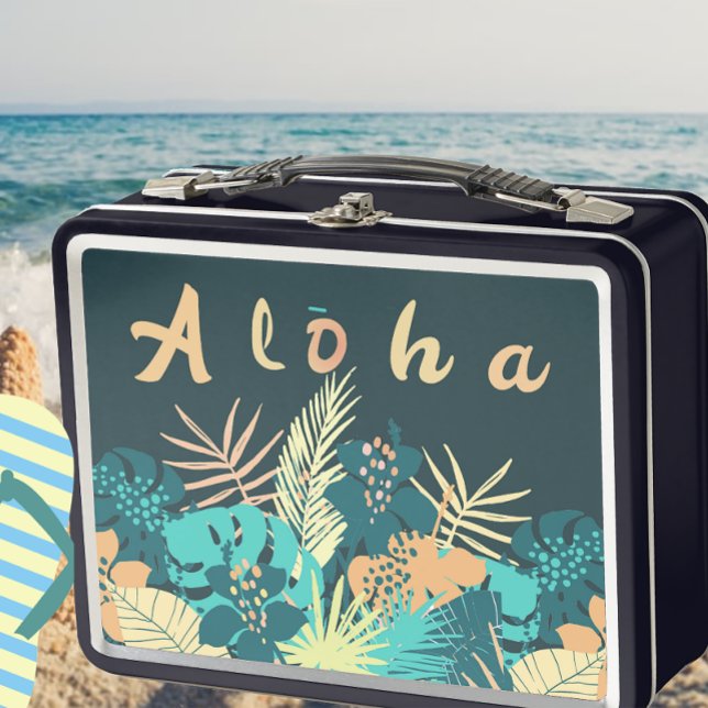 Aloha Greeting con hojas tropicales Lunchbox (Subido por el creador)