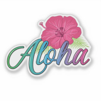 Aloha Hawaii desde la isla - 4 x 4 Pegatina